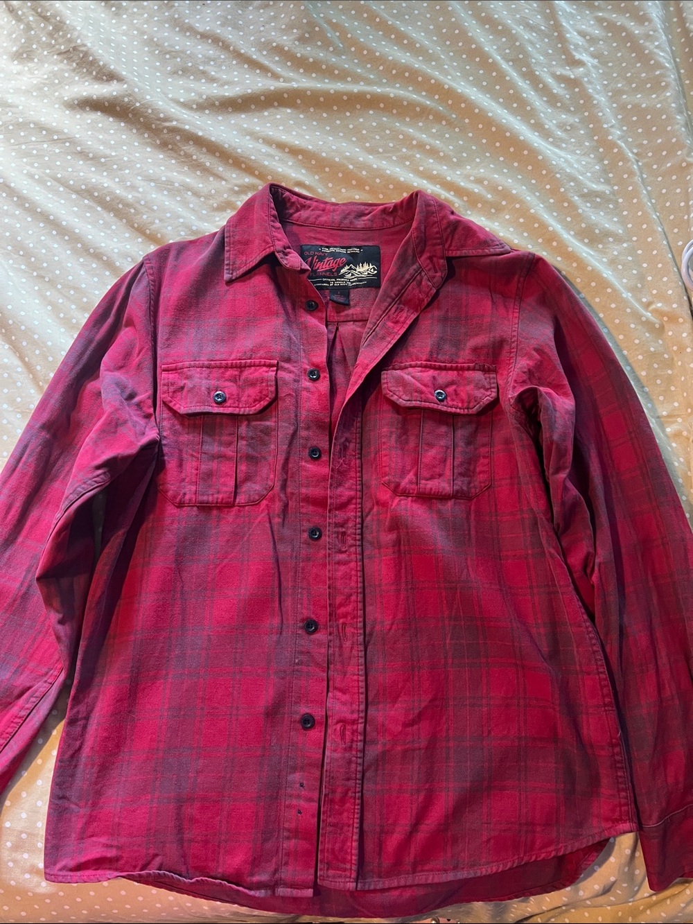 Old Navy Red Plaid Button-Down Shirt